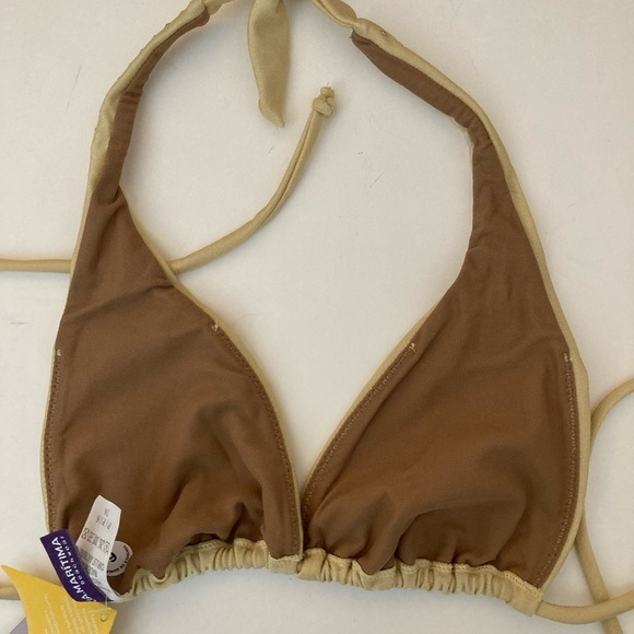 CIA.Maritima Light Golden Bikini Top Petite Small Brand New - Picture 3 of 5